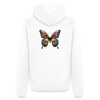 Papillon - Veste à capuche bio Premium Unisexe - blanc - Dos - Thijin (182cm)