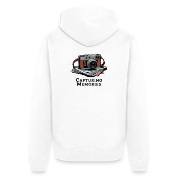 Vintage Camera Design for Creatives - Unisex Premium Organic Zip Hoodie - white - Back - Thijin (182cm)