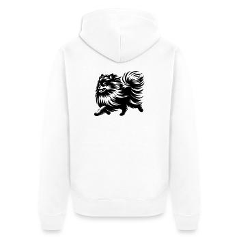 Dwarf spitz - Unisex Premium Organic Zip Hoodie - white - Back - Thijin (182cm)