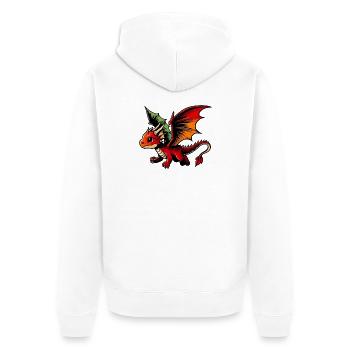 Dragon - Unisex Premium Organic Zip Hoodie - white - Back - Thijin (182cm)