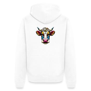 Vache - Veste à capuche bio Premium Unisexe - blanc - Dos - Thijin (182cm)