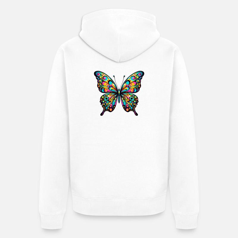 Papillon - Veste à capuche bio Premium Unisexe - blanc