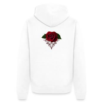 Drame de l’amour, la rose de la mémoire. - Veste à capuche bio Premium Unisexe - blanc - Dos - Thijin (182cm)