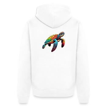Turtle - Unisex Premium Organic Zip Hoodie - white - Back - Thijin (182cm)