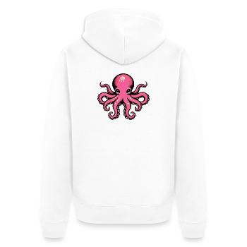 Krake - Unisex Premium Bio Zip Hoodie - Weiß - Hinten - Thijin (182cm)