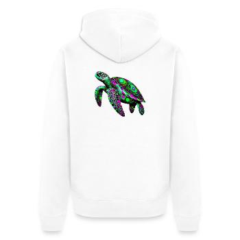 Turtle - Unisex Premium Organic Zip Hoodie - white - Back - Thijin (182cm)