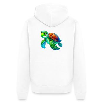 Turtle - Unisex Premium Organic Zip Hoodie - white - Back - Thijin (182cm)
