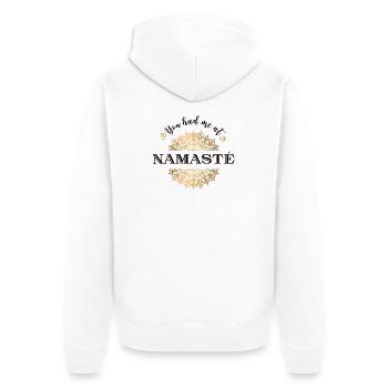 You had me at Namasté - Unisex Premium Bio Zip Hoodie - Weiß - Hinten - Thijin (182cm)