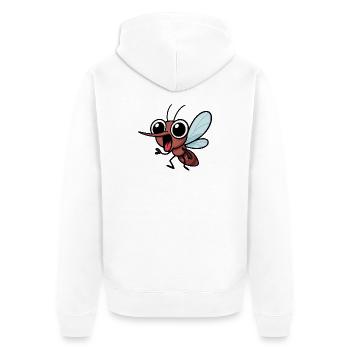 Kawaii Mücke Mosquito Insekt Cartoon Freude - Unisex Premium Bio Zip Hoodie - Weiß - Hinten - Thijin (182cm)