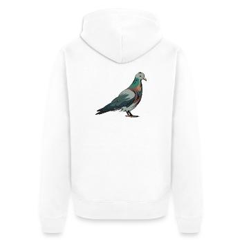 Colombe en couleur comme illustration pour les amateurs d’oiseaux - Veste à capuche bio Premium Unisexe - blanc - Dos - Thijin (182cm)