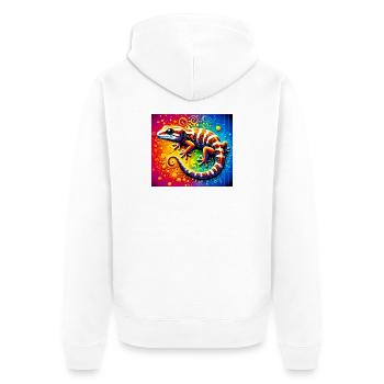 Gecko - Unisex Premium Organic Zip Hoodie - white - Back - Thijin (182cm)
