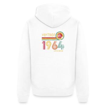 Retro-Vintage-Typografie-Design im Stil der 1970er Jahre - Unisex Premium Bio Zip Hoodie - Weiß - Hinten - Thijin (182cm)