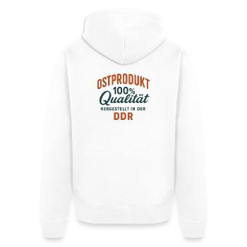 GDR Eastern product - Unisex Premium Organic Zip Hoodie - white - Back - Thijin (182cm)