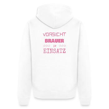 Brasseur comme vocation - Veste à capuche bio Premium Unisexe - blanc - Dos - Thijin (182cm)