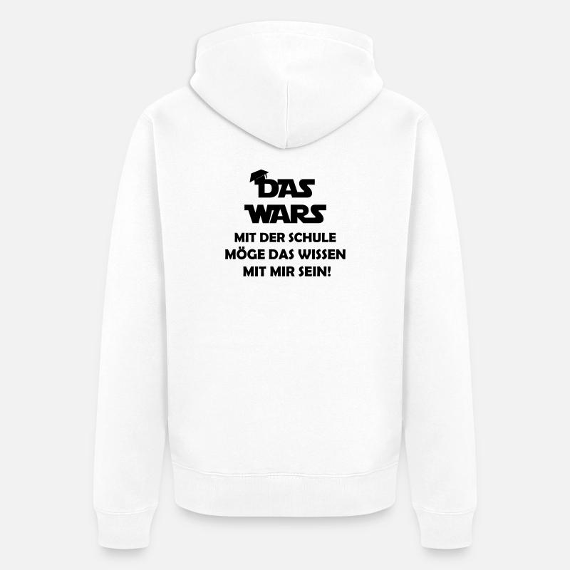 das_wars_mit_der_schule - Unisex Premium Bio Zip Hoodie - Weiß