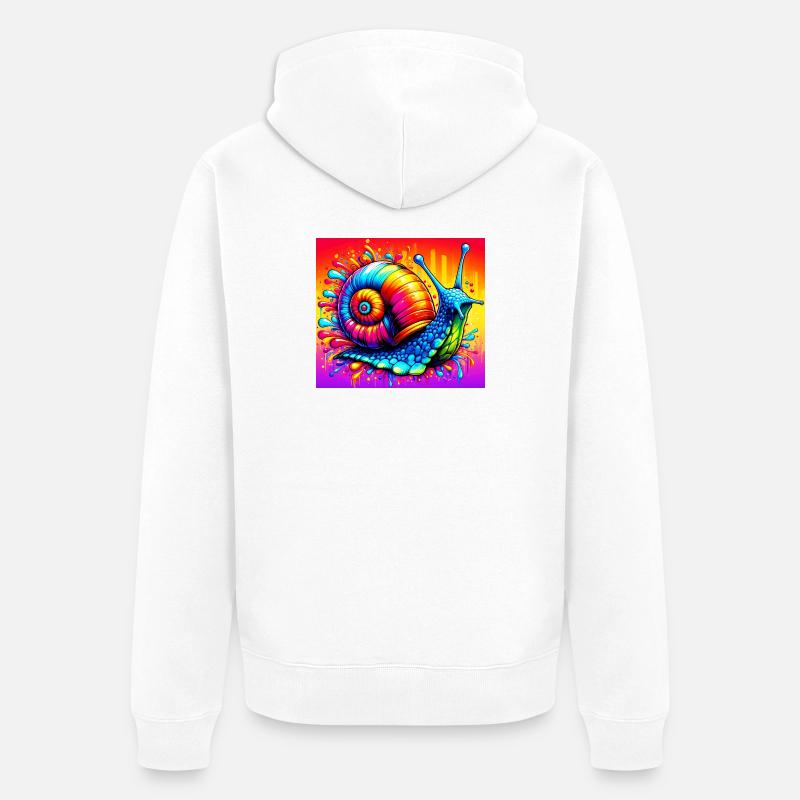 Escargot - Veste à capuche bio Premium Unisexe - blanc