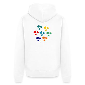 HEART. COUPLE. VALENTINE'S DAY. JUST MARRIED. Bachelorette party. - Unisex Premium Organic Zip Hoodie - white - Back - Thijin (182cm)