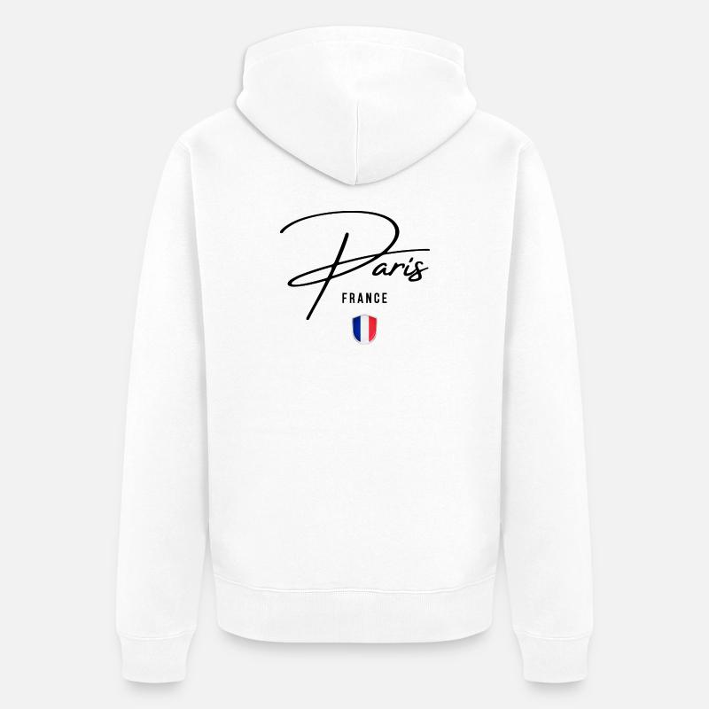 Style élégant Paris, fierté française - Veste à capuche bio Premium Unisexe - blanc