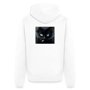 Rauchende Katze Generation Z Meme Katze raucht - Unisex Premium Bio Zip Hoodie - Weiß - Hinten - Thijin (182cm)