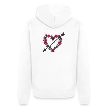 Herz rosa rot Liebe - Unisex Premium Bio Zip Hoodie - Weiß - Hinten - Thijin (182cm)