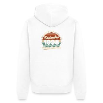 Dezember 1998 Retro Vintage Geburtstagsgeschenk - Unisex Premium Bio Zip Hoodie - Weiß - Hinten - Thijin (182cm)