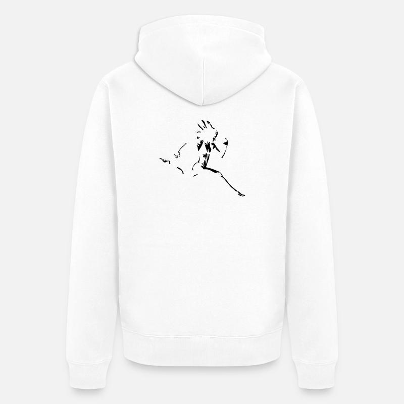 coureur - Veste à capuche bio Premium Unisexe - blanc