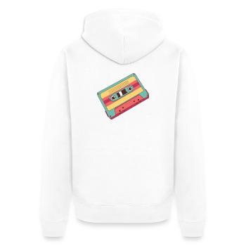 Colorful Retro Cassette from the 80s - Unisex Premium Organic Zip Hoodie - white - Back - Thijin (182cm)