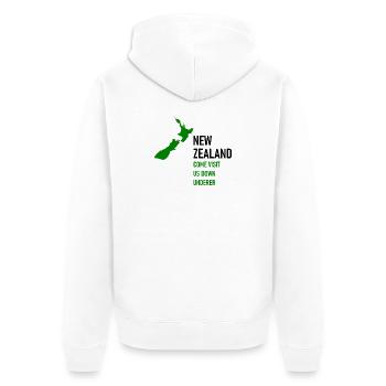 Nouvelle-Zélande - Venez nous rendre visite en dessous de l’océan - Veste à capuche bio Premium Unisexe - blanc - Dos - Thijin (182cm)