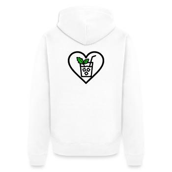 Mojito Heart Cocktail Mint Summer Drink - Unisex Premium Organic Zip Hoodie - white - Back - Thijin (182cm)