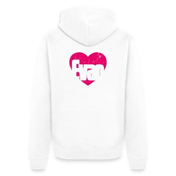 I Love Evan Pinkes Herz Ich liebe Evan - Unisex Premium Bio Zip Hoodie - Weiß - Hinten - Thijin (182cm)