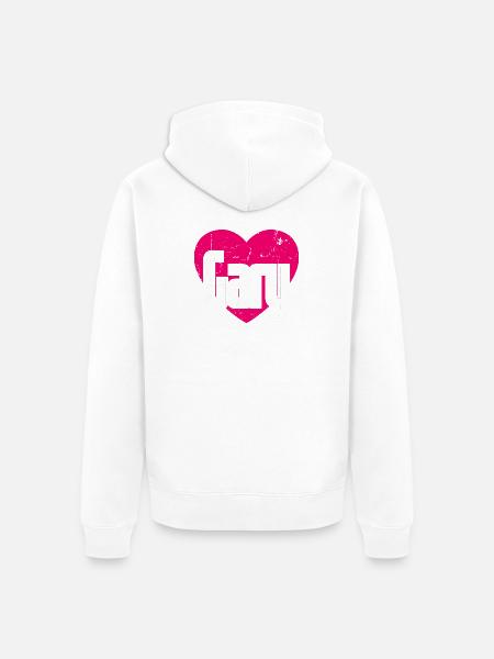 J’aime Gary Coeur Rose J’aime Gary - Veste à capuche bio Premium Unisexe - blanc