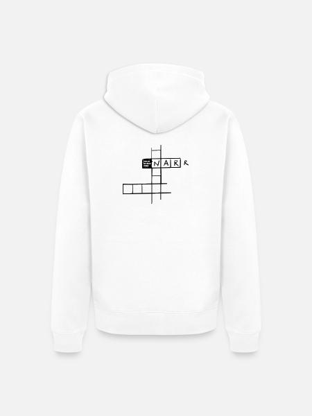 Lunatic with 3 letters - Unisex Premium Organic Zip Hoodie - white