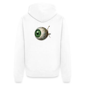 Anatomical Eye with Green Iris – Vintage Style - Unisex Premium Organic Zip Hoodie - white - Back - Thijin (182cm)