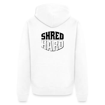 Shred Hard Snowboard Style - Unisex Premium Bio Zip Hoodie - Weiß - Hinten - Thijin (182cm)