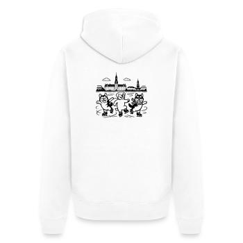 Schlittschuh Mimalistisch Line Art - Unisex Premium Organic Zip Hoodie - white - Back - Thijin (182cm)