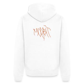 Orange Graffiti Lines Moabit Berlin - Unisex Premium Organic Zip Hoodie - white - Back - Thijin (182cm)