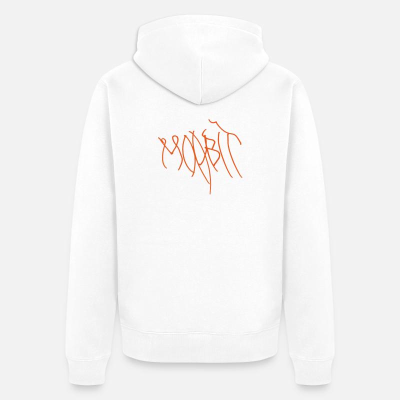 Orangene Graffiti Linien Moabit Berlin - Unisex Premium Bio Zip Hoodie - Weiß