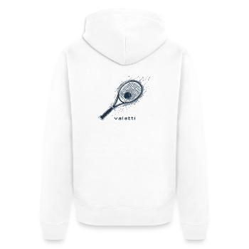 Valatti Tennis Blue: Strike with Style! - Unisex Premium Organic Zip Hoodie - white - Back - Thijin (182cm)