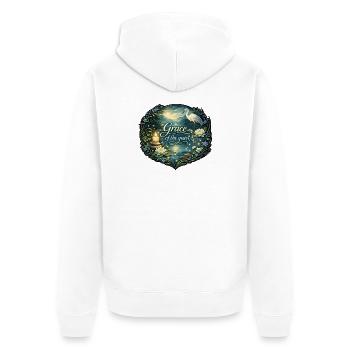 La grâce du calme - Veste à capuche bio Premium Unisexe - blanc - Dos - Thijin (182cm)