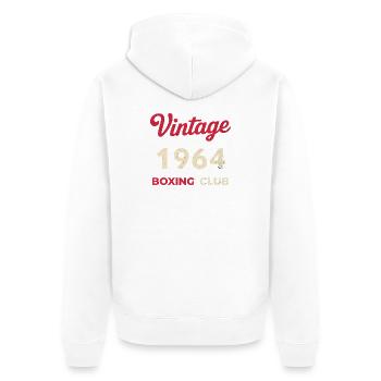 Vintage 1964 – Boxing Club Retro Geburtsjahr - Unisex Premium Bio Zip Hoodie - Weiß - Hinten - Thijin (182cm)