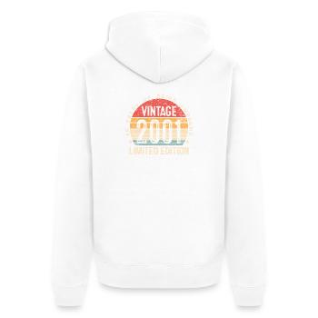 25 Year Old Gifts Vintage 2001 Limited Edition 25 - Unisex Premium Organic Zip Hoodie - white - Back - Thijin (182cm)