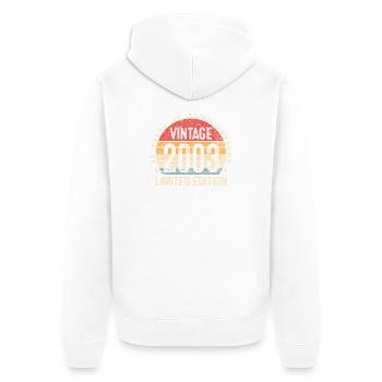 23 Jahre alter Vintage 2003 Limited Edition 23. Geburtstag - Unisex Premium Bio Zip Hoodie - Weiß - Hinten - Thijin (182cm)