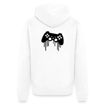 gaming kontroller - Unisex Premium Bio Zip Hoodie - Weiß - Hinten - Thijin (182cm)