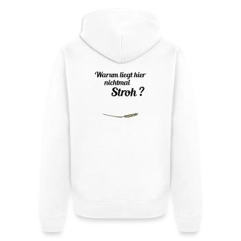 Pas de paille - Veste à capuche bio Premium Unisexe - blanc - Dos - Thijin (182cm)