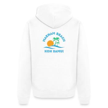 Mae Nam Strand Koh Samui - Unisex Premium Bio Zip Hoodie - Weiß - Hinten - Thijin (182cm)
