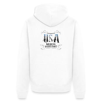 Graphique vintage en filigrane de l’assistant médical américain - Veste à capuche bio Premium Unisexe - blanc - Dos - Thijin (182cm)