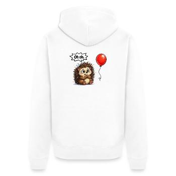 Süßer Igel Geschenk Idee mit Humor - Unisex Premium Bio Zip Hoodie - Weiß - Hinten - Thijin (182cm)