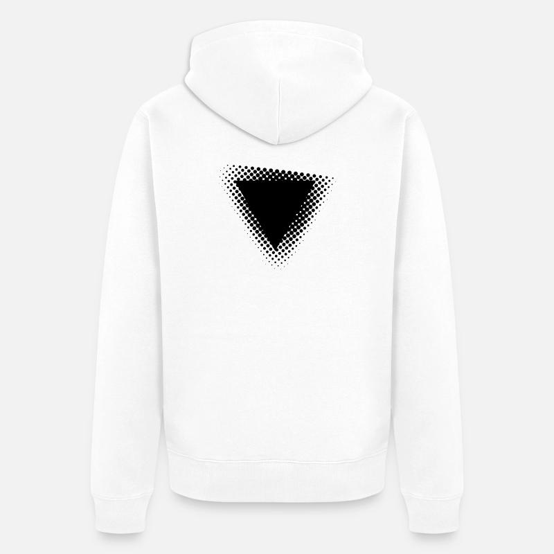 Conception géométrique de triangles à points - Veste à capuche bio Premium Unisexe - blanc