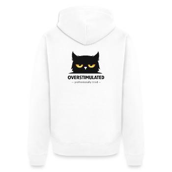Hibou surstimulé : Fatigué professionnellement - Veste à capuche bio Premium Unisexe - blanc - Dos - Thijin (182cm)