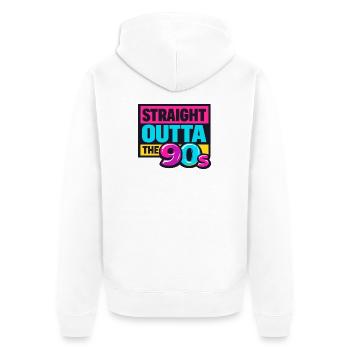 Straight Outta The 90s Neon - Unisex Premium Bio Zip Hoodie - Weiß - Hinten - Thijin (182cm)